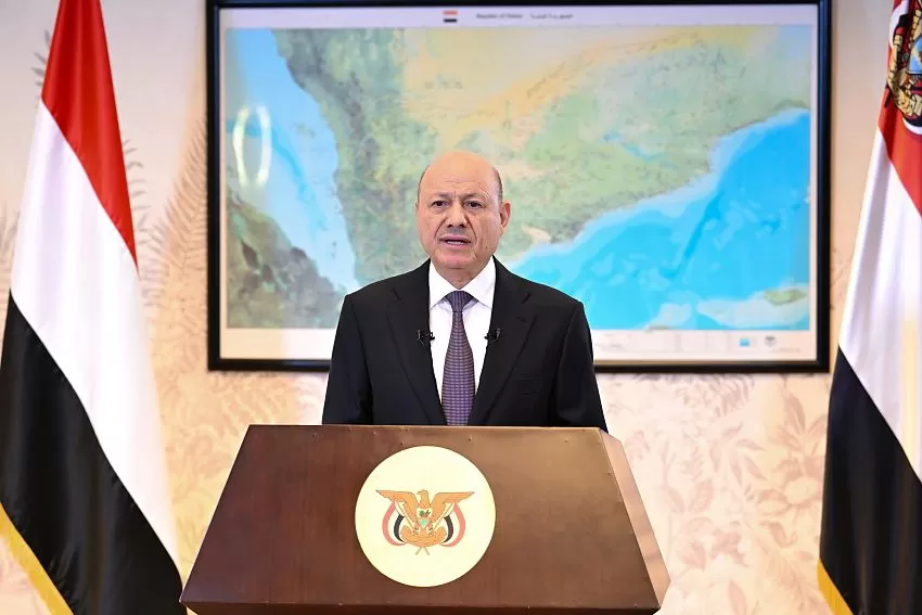 الرئيس العليمي : يدعو الشعب الى التوحد لمواجهة التهديد الارهابي الحوثي